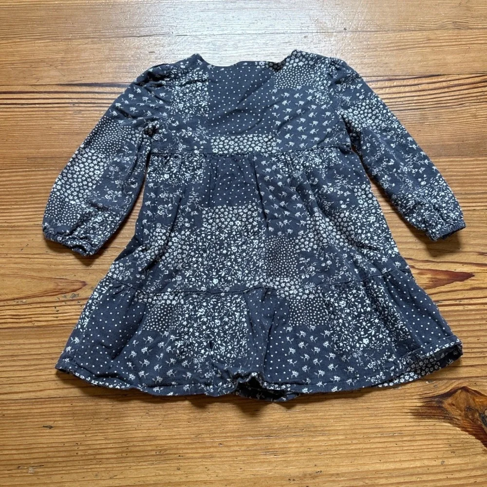 OshKosh‎ B'gosh Patchwork Dress Toddler Blue Excellent Floral Polka Dot SIZE 2T